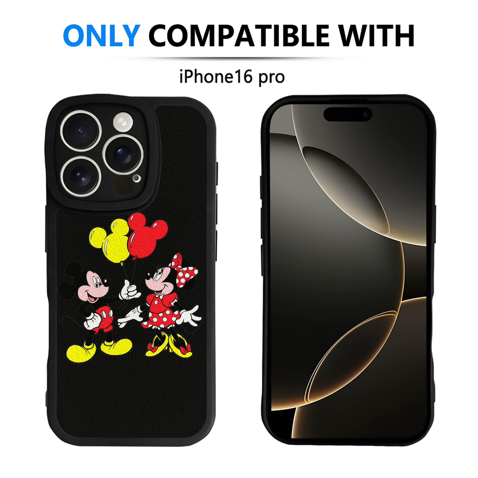 （画像用） ミッキーマウス Mickey Mouse 【iPhone 16シリーズ対応】シリコンスマホケース（レザー調） 材質：シリコン